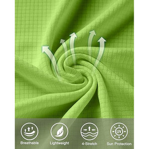 Maillot de bain homme à manches courtes vert lime fluo texturé, protection UPF 50, haut de gamme extensible à séchage rapide pour activités aquatiques - Product Image 5