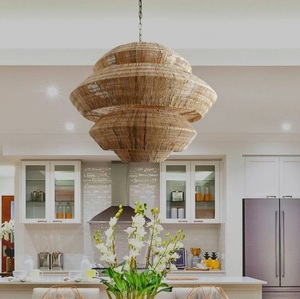 Grand abat-jour en rotin naturel fait main suspension durable de haute qualité pour restaurant et décoration intérieure de la maison - Product Image 2