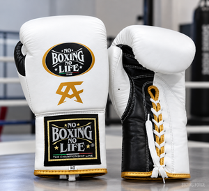 No Boxing No Life Boxing Gloves <b>White</b> Green <b>Red</b> cow hide Leather Lace-Up Full Finger Adult Training Gear best for gyms - Product Image 2
