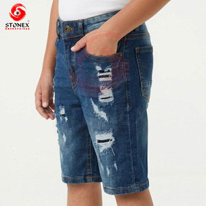 Shorts en jean déchiré pour homme, taille mi-haute, effet délavé, style streetwear, décontracté, été - Product Image 4