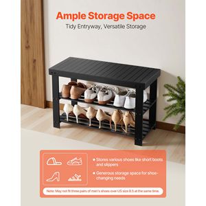 Moderna Scarpiera a 3 Ripiani in Bambù con Panca, Capacità 130 kg, Organizzatore Salvaspazio 70 x 29 x 45 cm per Ingresso di Casa - Product Image 2