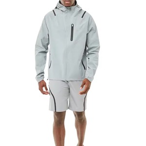 Survêtement d'hiver imperméable et respirant avec impression de logo personnalisé sur le devant, en polyester et nylon, pour hommes, léger, pour activités de plein air - Product Image 1