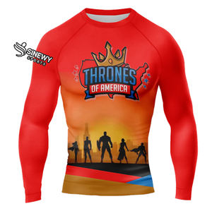 เสื้อรัดรูปแบบสั่งทำพิเศษ คุณภาพสูง ระบายอากาศได้ดี ผลิตจากผ้าสแปนเด็กซ์/โพลีเอสเตอร์ 220 กรัม แขนยาว สำหรับผู้ใหญ่ทุกเพศ บริการ OEM ราคาขายส่ง รับผลิตตามแบบ - Product Image 1