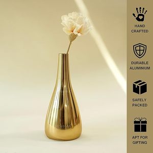 Modern Brass Tabletop <b>Vase</b> <b>Gold</b> Finish High Quality Decorative Home Accent - Product Image 2