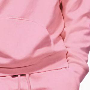 Sudadera con Capucha Extra Grande para Hombre, Color Rosa Sólido, Felpa, Estilo Casual con Bolsillo Delantero, Corte Regular, Estilo Otoñal - Product Image 2