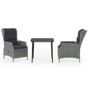 <b>Light</b> Gray 3-Piece <b>Patio</b> Dining Garden Set - Product Image 2