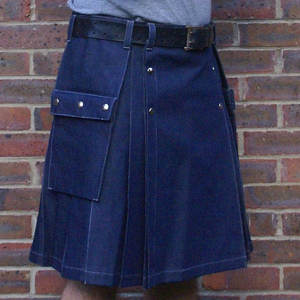 Kilt utilitaire en denim avec tablier amovible pour instruments de musique et accessoires - Product Image 1