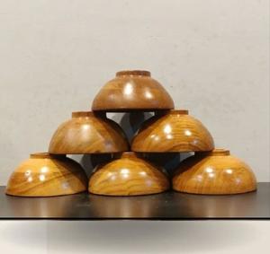 Tazón de madera de calidad sostenible, forma redonda, para vajilla, comida, aperitivos, decoración del hogar, al mejor precio. - Product Image 1