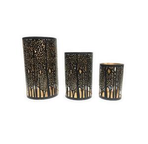 Elegante Portavelas Metálico Contemporáneo, Decoración para el Hogar, Iluminación Suave - Product Image 1