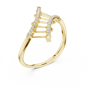 Anillo de Diamantes Cultivados en Laboratorio, Moderno, Oro Amarillo de 18 Quilates, Chapado en Rodio, Corte Brillante, para Compromiso, Boda, Fiesta, Regalo de San Valentín, Glamuroso - Product Image 1
