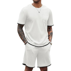Men Casual Matching Outfit Manufacturer Cotton Cargo Shorts T Shirt Summer OEM ODM Bulk Supply - Product Image 1