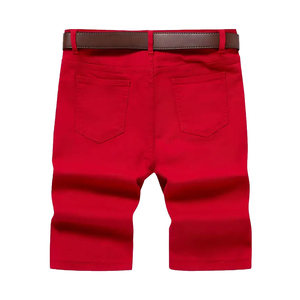 Shorts en jean décontractés pour hommes, taille haute, coupe slim, coupe droite, délavés, pour l'été, vente en gros - Product Image 2
