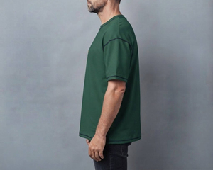 เสื้อยืดฮิปฮอปทรงหลวมสไตล์เท่ห์ ผ้าหนา พิมพ์ลายดิจิตอลโลโก้ด้านหน้า สำหรับผู้ชาย เป็นมิตรต่อสิ่งแวดล้อม แห้งเร็ว - Product Image 6
