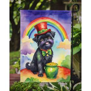 St Patrick's Day Affenpinscher Garden Flag Boîte aux lettres multicolore Bannière décorative de cour pour Patio Artwork Flower Yard Lawn Sign - Product Image 3