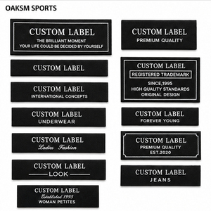 Étiquettes imprimées en coton biologique pliées sur mesure, étiquettes de t-shirt avec logo privé, étiquettes tissées écologiques en tissu pour vêtements - Product Image 3