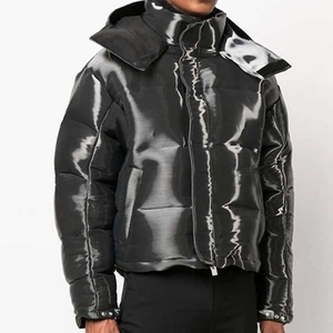 High Quality Designer Men's Custom <b>Canvas</b> Winter Bubble Jacket with Cotton Filling Hot Sale Custom Bubble Jacket for Men - Product Image 1