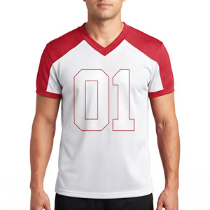 Maillot de football américain personnalisé avec logo d'équipe, pour hommes, séchage rapide, respirant, col en V - Product Image 6