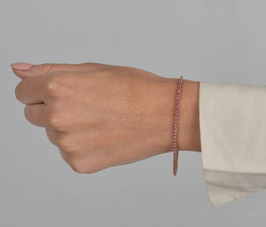สร้อยข้อมือเพชรชุบทองคำแท้ 14K สำหรับผู้หญิง ดีไซน์คลาสสิคทรงกลม ประดับเพชรแบบช่อง  วัสดุอัลลอยด์ สไตล์ฮิปฮอป ของขวัญเครื่องประดับ - Product Image 3