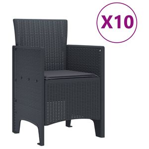 Juego de comedor de jardín de polipropileno antracita de 11 piezas - Product Image 5