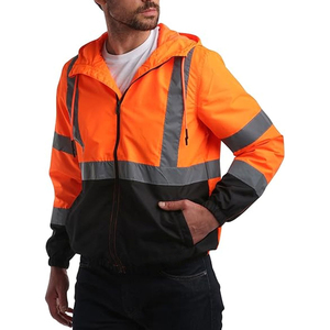 <b>Mens</b> <b>Reflective</b> High Visibility Safety <b>Jacket</b> Waterproof Workwear Coat for Construction Site Protection - Product Image 3