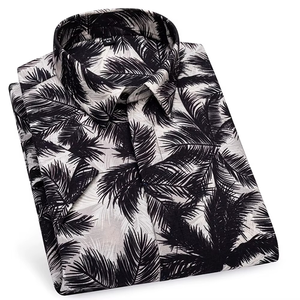 Chemise hawaïenne boutonnée à fleurs tropicales pour hommes, chemises de plage pour hommes, chemises boutonnées à manches courtes, hauts tropicaux d'été - Product Image 1