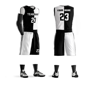 Conjunto de Uniforme de Baloncesto Personalizable, Camisetas Económicas para Equipo, Uniforme Deportivo en Negro y Gris, Tallas Grandes, Traje Deportivo Bordado al Por Mayor - Product Image 6