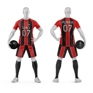 Conjunto de Camiseta y Pantalones Cortos de Fútbol Personalizados para Hombre, 100% Poliéster, Nombre del Equipo, Logotipo y Letras Impresas en la Parte Delantera, Transpirable, de Secado Rápido, Antibacteriano - Product Image 3