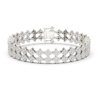Pulsera de tenis de plata de ley 925 con circonitas de corte redondo, joyería nupcial de lujo para mujer
