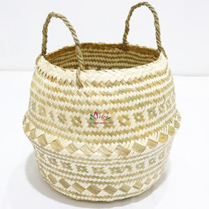 Cestas de Almacenamiento Multifuncionales Ecológicas Hechas a Mano con Mimbre Marino, Redondas, Tejidas, Estilo Moderno, con Asas, para Organización del Hogar, Paquete de 4 - Product Image 6