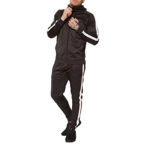 Survêtement Homme Slim Fit Dry Fit avec Bande Latérale, Ensemble de Jogging, Sweat-shirt Entièrement Zippé, Tenue d'Entraînement Athlétique en Polyester et Spandex - Product Image 1