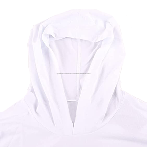 เสื้อมีฮู้ดสวมหัวสีขาวล้วนระบายอากาศได้สำหรับผู้ชาย - Product Image 2