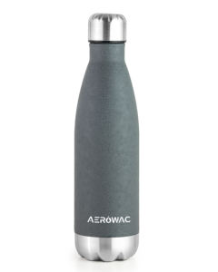 Textured Grey Stainless Steel Water Bottle Vacuum Insulated Leak Proof Flask Cola Shape <b>Metal</b> Drinkware Travel Fitness - Product Image 3