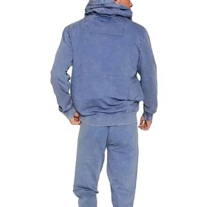 Logotipo personalizado Sun Faded Acid Wash Fleece Ropa de entrenamiento de gran tamaño Pantalones de chándal y conjunto de Sudadera con capucha y cremallera Chándales Hombres 2026 - Product Image 3