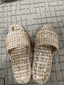 Handmade Summer Natural Rattan <b>slippers</b>/ Water Hyacinths wicker <b>Slippers</b> Bridesmaid home party - Product Image 3