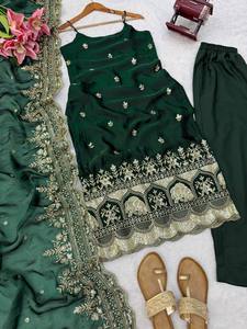 Nuevo Conjunto de Fiesta Gujarati Elegante para Mujer, Top de Seda de Moda, Palazzo y Dupatta, Listo para Usar, Sin Arrugas, de Secado Rápido y Elástico - Product Image 6