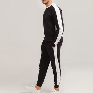 Ensemble de survêtement pour homme, sweat-shirt et pantalon de jogging décontractés, mélange de coton doux, tissu respirant, coupe athlétique, parfait pour la salle de sport, la course à pied et les sports. - Product Image 4