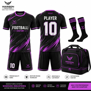 Customized Football Uniform Set Wholesale Soccer Jersey Short Socks And Bag Pack Kit Unisex Club Training Soccer Uniform Set - Product Image 3