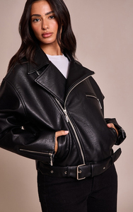 <b>Leather</b> <b>Jacket</b> Slim <b>Leather</b> <b>Jacket</b> Coat Long Sleeve Stand Collar Zipper Ladies Motorcycle Clothing Fashion - Product Image 5