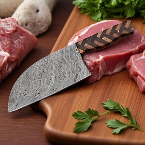 Couteau à découper serbe artisanal A&M Enterprises avec manche en bois tressé et étui en cuir, couteau de survie pour légumes et viande - Product Image 5