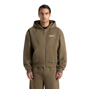 Mens Full Zip Hooded Eco-Friendly Streetwear Tracksuit Wide Leg <b>Trousers</b> Drawstring Waist Open Hem Regular Fit Casual Two Piece - Product Image 3