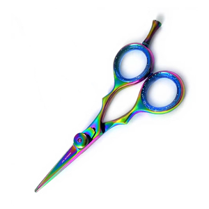 Ciseaux de coiffure multicolores pour la coupe de moustache, 4,5 pouces, en acier inoxydable, outil de toilettage pour hommes, pour la barbe - Product Image 3