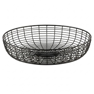 Classic Matte Black Metal <b>Wire</b> Fruit <b>Basket</b> Iron <b>Wire</b> Bowl For Kitchen <b>Storage</b> Style Fruit & Vegetable Holder For Home Decor - Product Image 1
