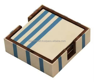 Sous-verre fait main en résine époxy transparente populaire pour ensemble de 2 tasses à thé design de haute qualité en gros tapis et tampons sous-verre carré - Product Image 2