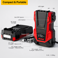 Portable Car Tire Inflator Air Compressor 150PSI Digital Pump with Automatic Stop Function and Carry Case