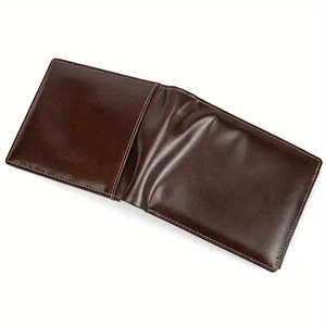 Cartera Trifold de Cuero Genuino Vintage para Hombre y Mujer - 15 Ranuras para Tarjetas, Bolsillo para Monedas con Broche, Cuero Genuino de Vaca de Primera Calidad - Product Image 1