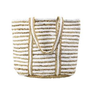 Sac messager tendance en coton et jute écologique pour femme, style bohème, cabas ouvert uni pour l'hiver, la plage, les fêtes et le shopping - Product Image 4