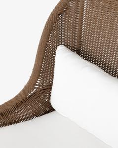 Chaise de jardin en rotin tressé d'extérieur avec pieds en métal, siège rembourré, chaise de salle à manger moderne pour hôtel et villa - Product Image 6