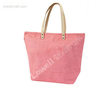 Lowellcraft Geometric Pattern <b>Jute</b> Long Handle Extra <b>Large</b> Tote <b>Bag</b> for Daily Use - Product Image 4