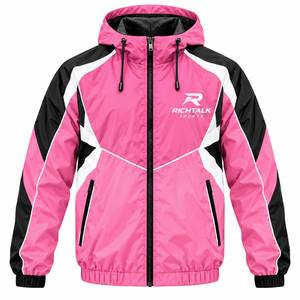 Men's Hooded Sporty <b>Racer</b> <b>Jacket</b> Windproof Zipper Front Color Blocking Design Autumn Outdoor Wear - Product Image 2