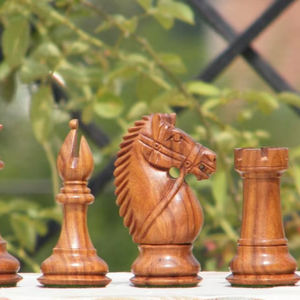 Nouvelles pièces d'échecs en bois massif, roi de 4 pouces - Product Image 1
